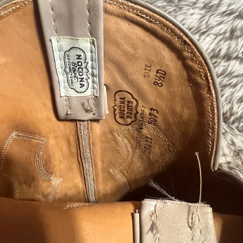 Nocona Tan and Cream Men's EEL & Leather western cowboy Boots 8.5 D - Picture 6 of 15